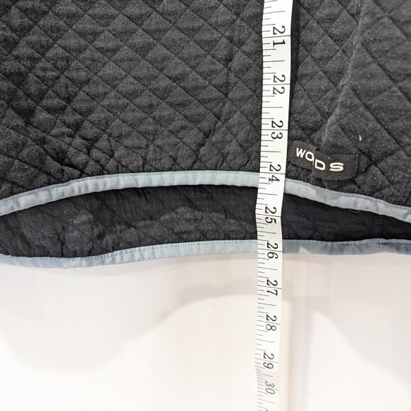 Woods Black Quilted Pullover Women's Cottagecore M 26 Inch L Elbow Patches! - Picture 8 of 8